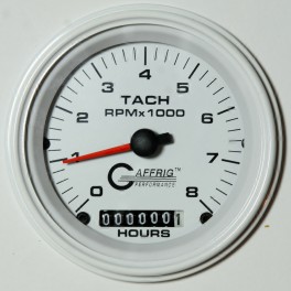 4760 3 3/8 ELECTRIC TACH/HOUR METER 0-8000 RPM WHITE