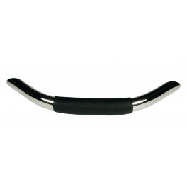 1911 SM STAINLESS GRAB HANDLE - BLK LEATHER WRAP. 